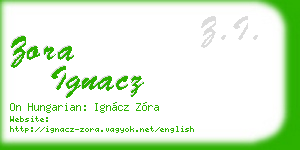 zora ignacz business card